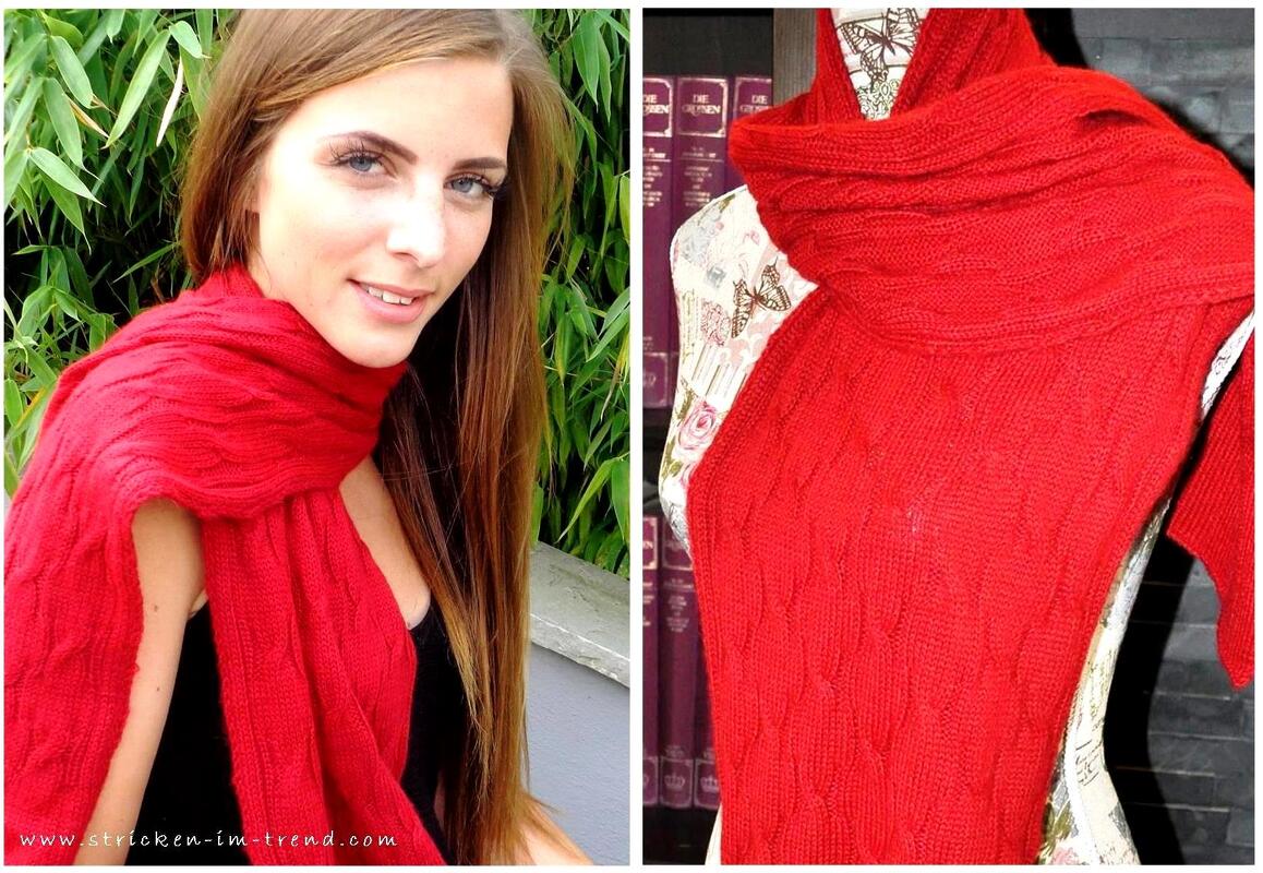 Strickanleitung für Schal in Zopfoptik | *Red Alpaca*