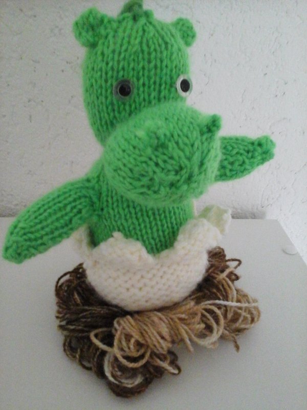 Anleitung für Babydrachen im Nest - Knitting