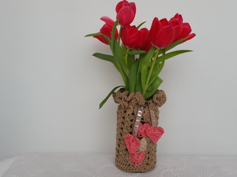 Häkelanleitung Vase/Windlicht Tischdesign No.2