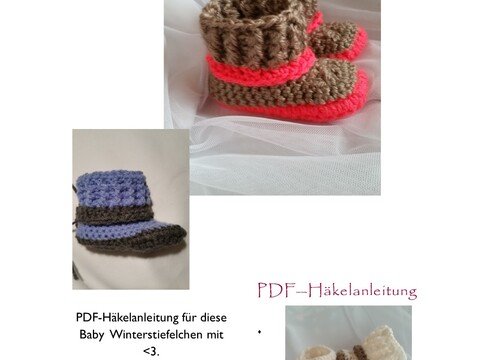 Häkelanleitung für Winterstiefel mit <3