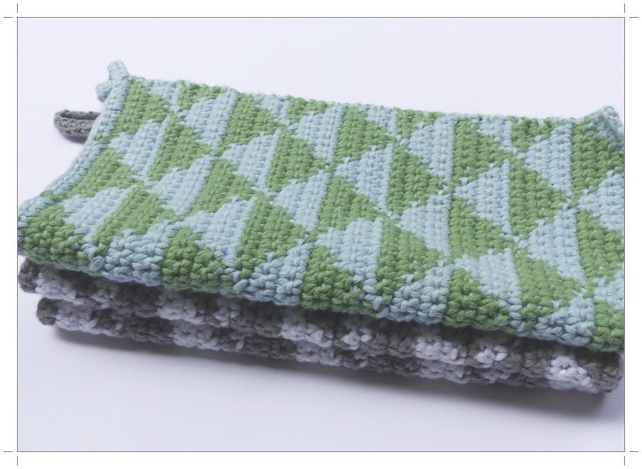 Topflappen mit Dreiecken, Häkelanleitung - Bild 3