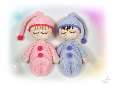 Schlafpüppchen Mimi und Mo - Häkelanleitung