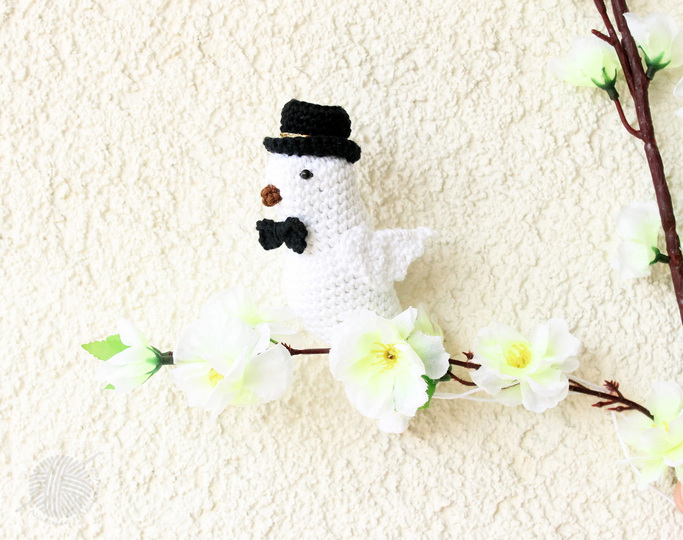 Wedding doves (bird), about 12 cm