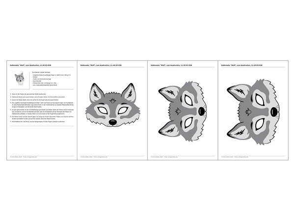 Wolf-Maske – Druckvorlage und Kurzanleitung