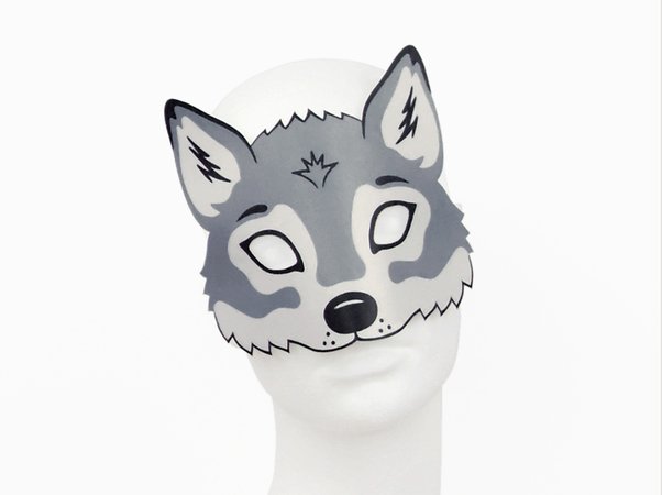 Wolf-Maske zum Ausdrucken