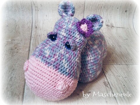 Häkelanleitung zuckersüßes Nilpferd Hippo Nelly groß 