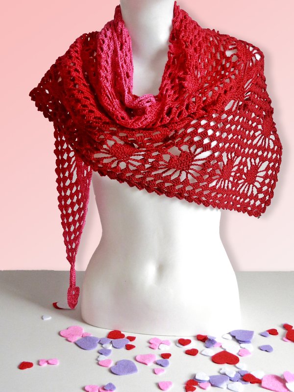 Häkelanleitung Dreieckstuch "Be my Valentine" - das Original! - Bild 5