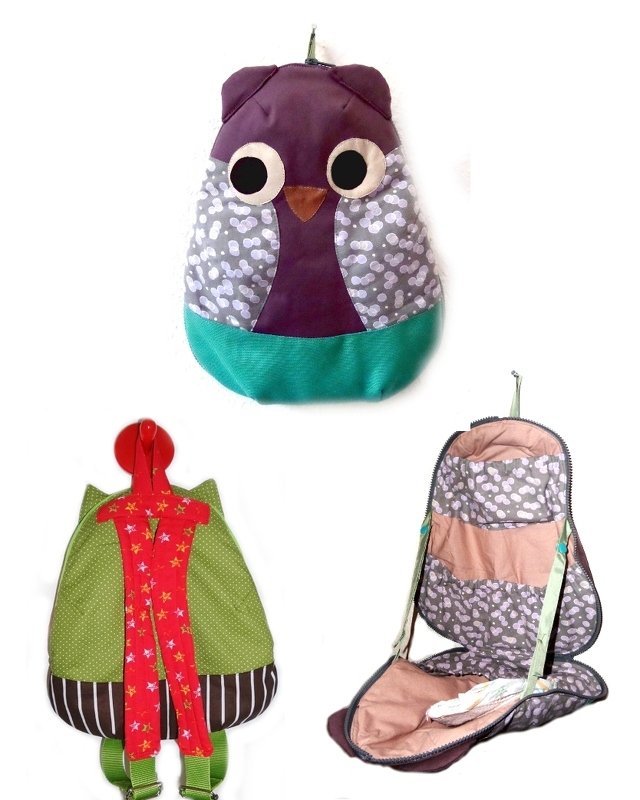 Wickeltasche Eule WiTaRu "Schuhu" Rucksack Kindergartentasche Beutel Kindertasche - Bild 5