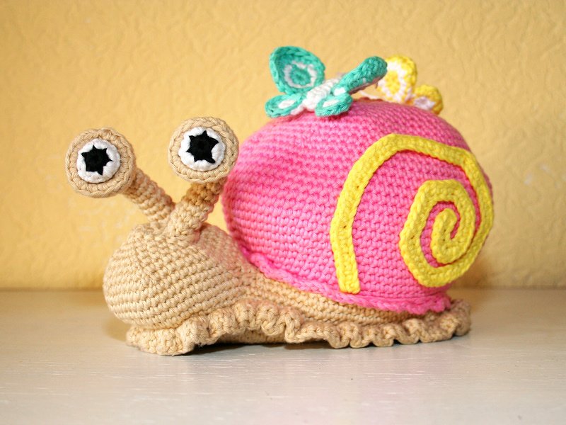 Schnecke - Türstopper, Kuscheltier - Häkelanleitung