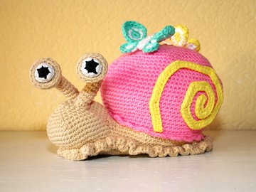 Schnecke - Türstopper, Kuscheltier - Häkelanleitung
