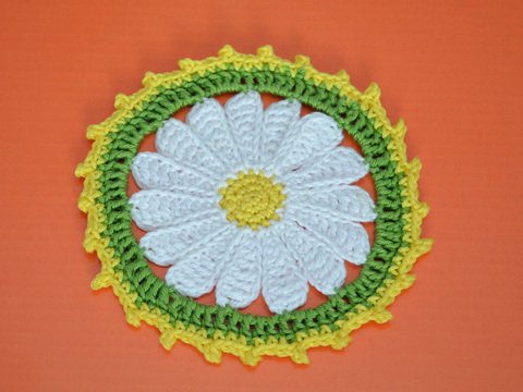 Gänseblümchen – Untersetzer – Deckchen - Applikation