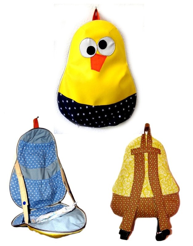 Wickeltasche Küken WiTaRu "Piep" Rucksack Kindergartentasche Beutel Kindertasche - Bild 4