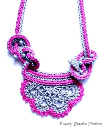 Crochet Pattern Two Colors Necklace