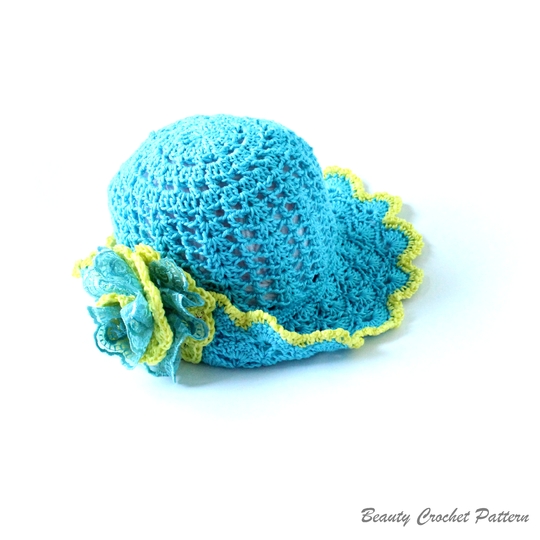 Summer Brim Hat With Flower Toddler-Child 