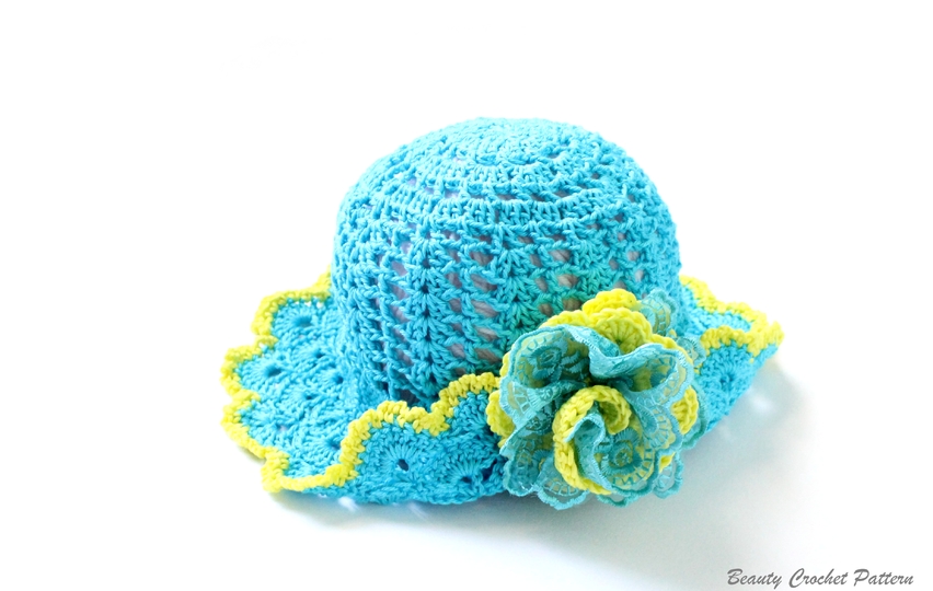 Summer Brim Hat With Flower Toddler-Child 