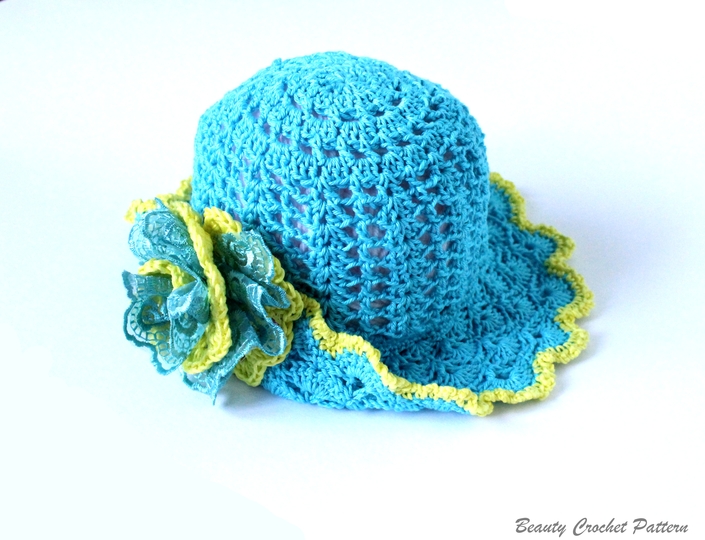 Summer Brim Hat With Flower Toddler-Child 