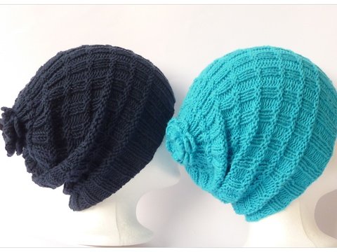 Baumwollbeanie mit Häkelblume statt Bommel, E-Book