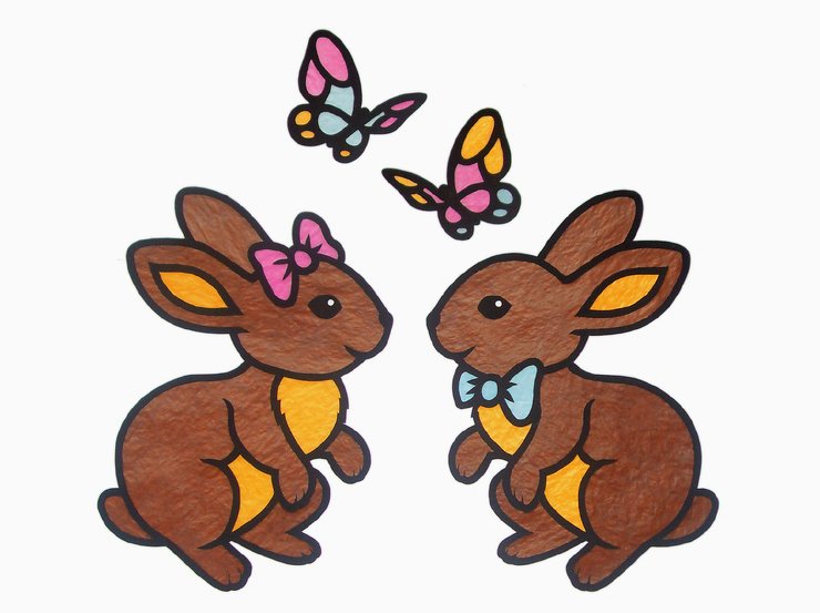 Fensterbild - Frühlingshäschen – Bastelvorlagen und Anleitung