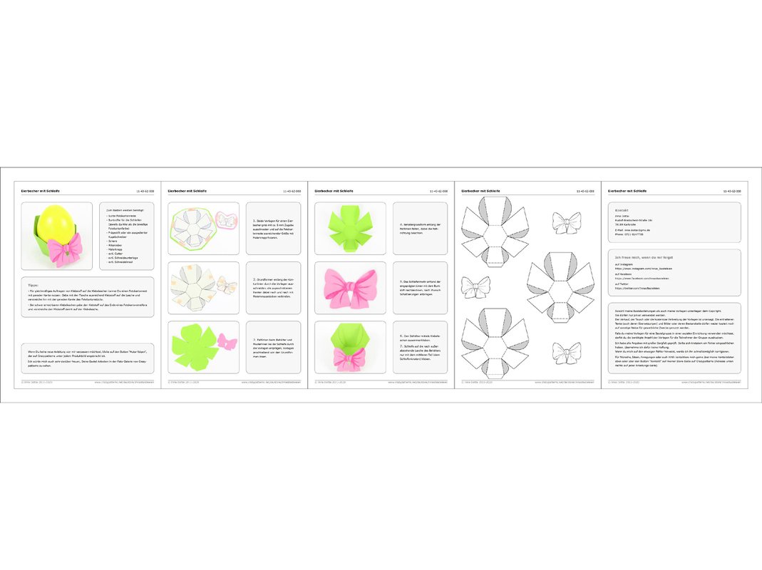Eierbecher mit Schleifen – Bastelanleitung und Vorlagen