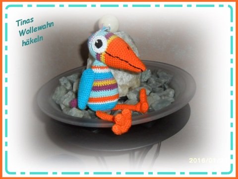 Häkelanleitung Bunter Vogel