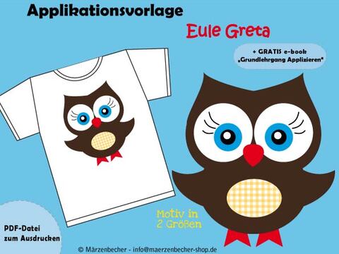 Applikationsvorlage "Eule Greta"
