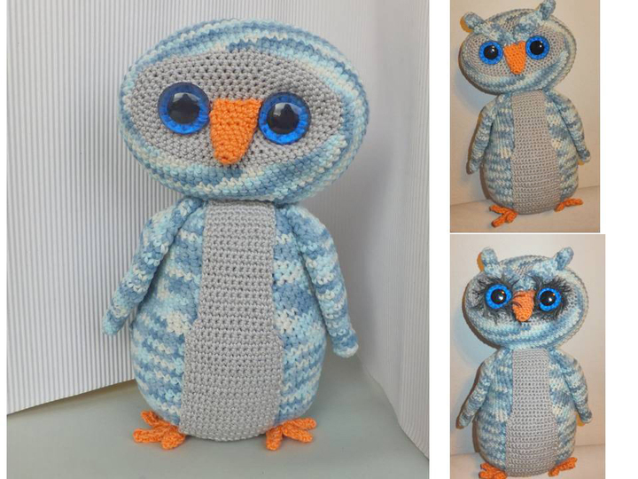 Justus Uhu Eule Häkelanleitung - auch für Babys