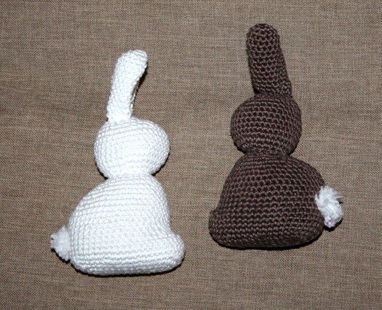 crochet eastern bunny brown and white