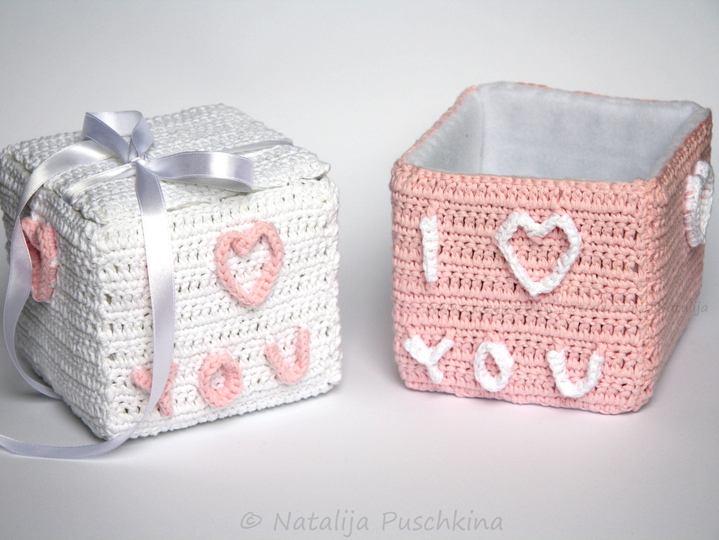 'I Love You' - Geschenk- oder Aufbewahrungsbox, H&auml;kelanleitung