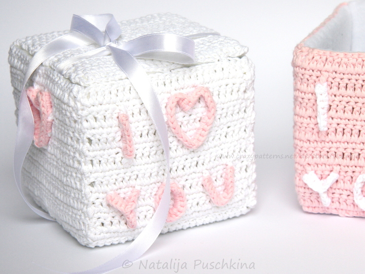 'I Love You' - Geschenk- oder Aufbewahrungsbox, H&auml;kelanleitung