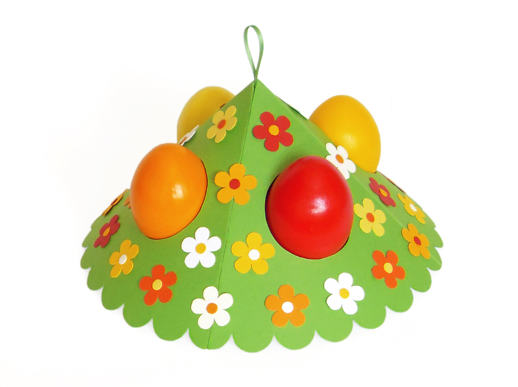 Ostereierhalter für vier Eier – Bastelvorlagen und Anleitung