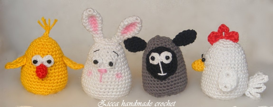Amigurumi Easter hen, bunny, lamb, chick pattern