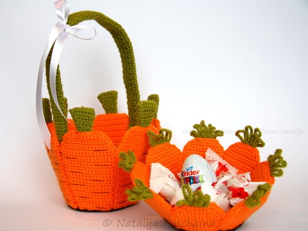 Carrot baskets - Crochet Pattern 