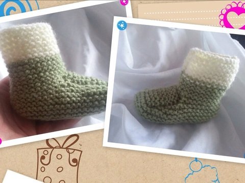 Strickanleitung Babyschuh, Babystiefelchen - bis vier Monate tragbar