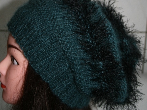 Strickanleitung grüne Streifenmütze Beanie