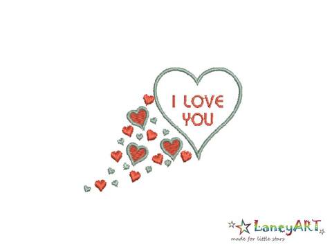 Stickdatei "Herz I Love you" Pes Format (Deco, Brother, Babylock)