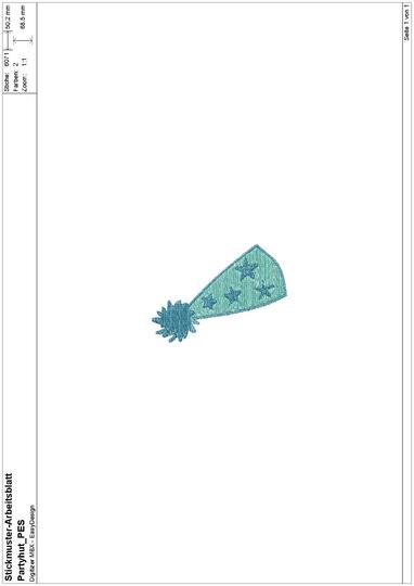 Stickdatei "Partyhut / Geburtstag" Pes Format (Deco, Brother, Babylock)