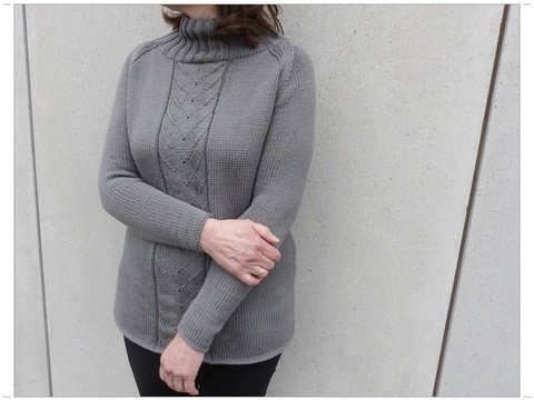 Pullover mit Stehkragen,  Strickanleitung Größe M - Xl    