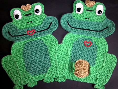 Häkelanleitung mit Zählmuster für Froschkönig und Königin 