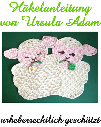 Nicht nur als Osterdekoration schön! Richtig süß - Lamm / Schaf als Topflappen - 