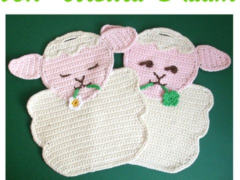 Nicht nur als Osterdekoration schön! Richtig süß - Lamm / Schaf als Topflappen - 