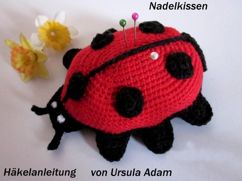 Häkelanleitung für ein Nadelkissen - Marienkäfer - ein treuer Begleiter für alle die gern handarbeiten 