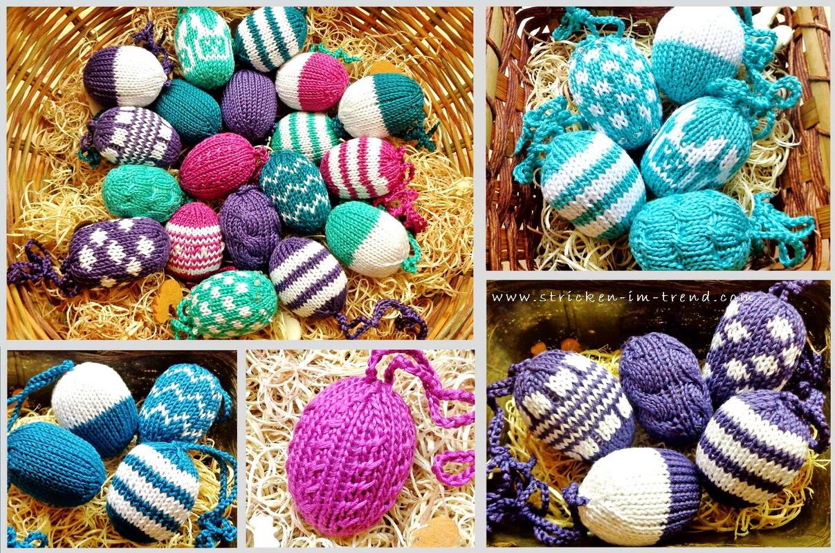 Strickanleitung/E-Book mit Häkelelement für Oster-Eier/Dekoration | Easter#Deko Ostereier