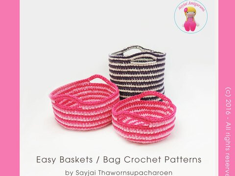 Easy Baskets / Bag crochet pattern
