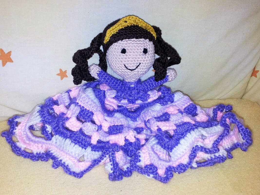 Häkelanleitung Schnuffeltuch Prinzessin Lila