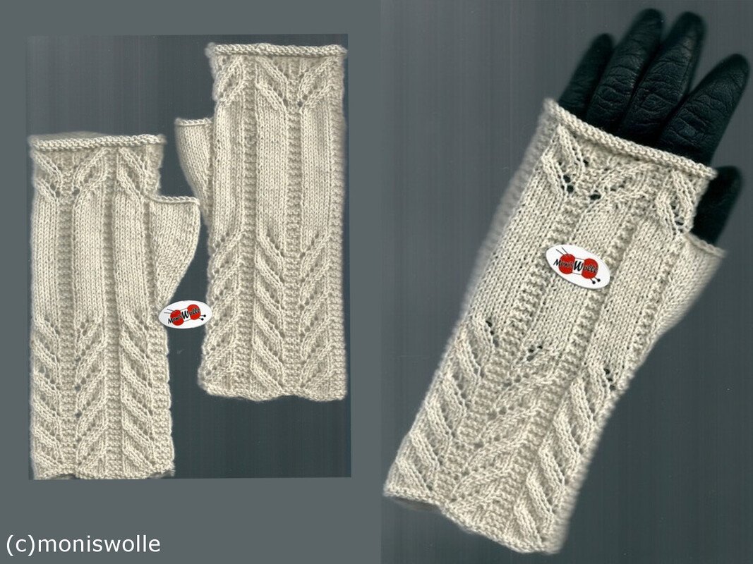 Knitting instruction for the arm warmers - Sabrina