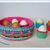 Crocheted Colorful Egg Basket with Egg Cups