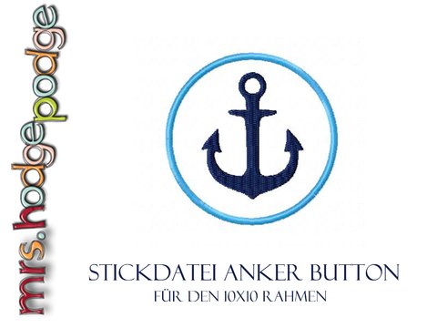 Stickdatei Anker Button