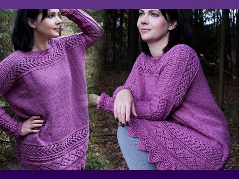 Poncho Strickanleitung - Oversize Pullover Für Den Frühling - GR. 36 - 42