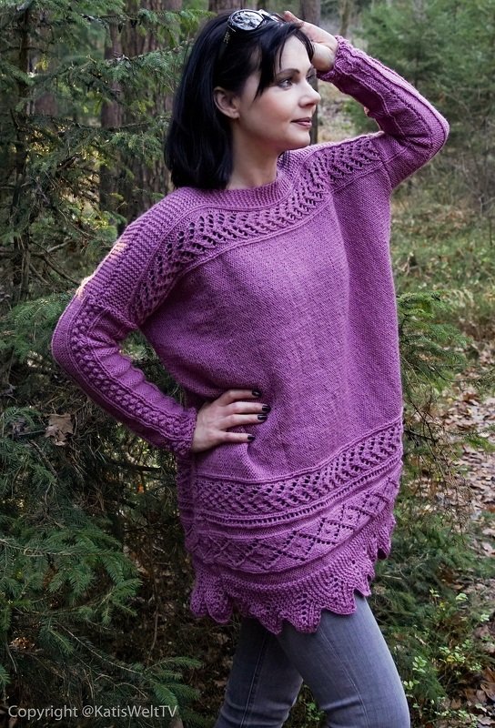 Poncho Strickanleitung - Oversize Pullover Für Den Frühling - GR. 36 - 42 - Bild 4