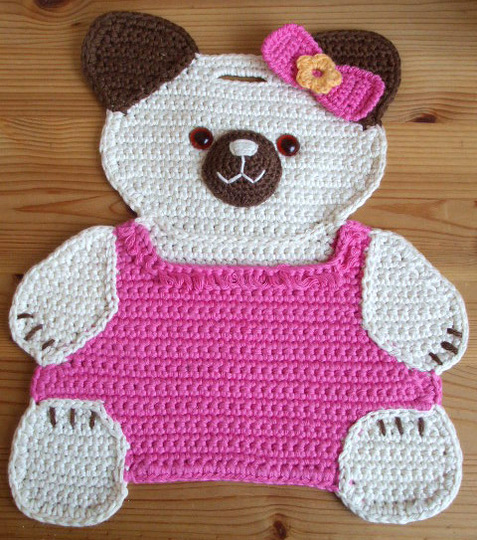 Häkelanleitung mit Zählmuster für ein süßes Topflappen Paar - Teddybär Mädchen + Junge - Anleitung zum Häkeln